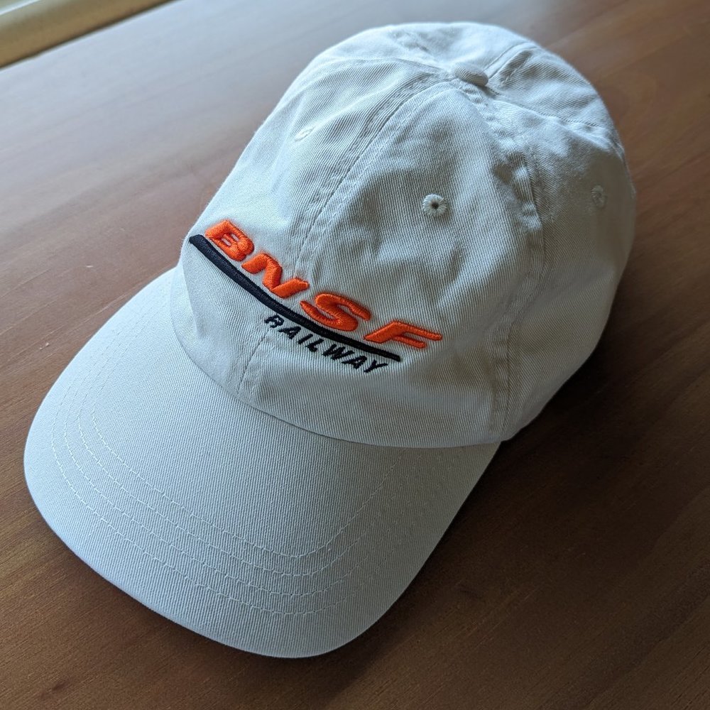 BNSF Railway Beige Baseball Cap with Embroidered Logo